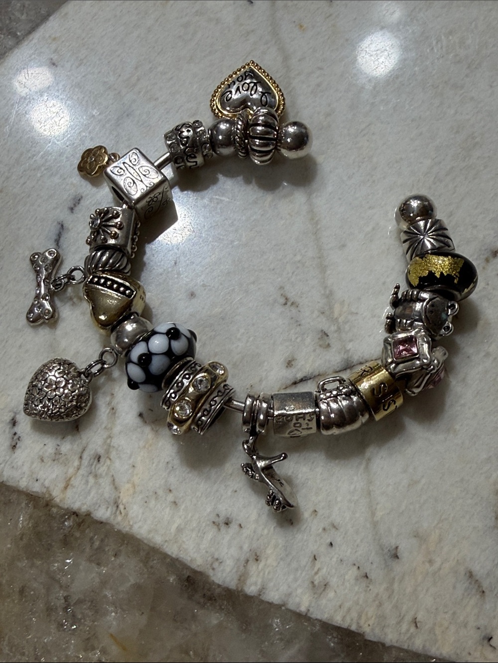 Silver handpicked charm bracelet - Picture 3 of 4